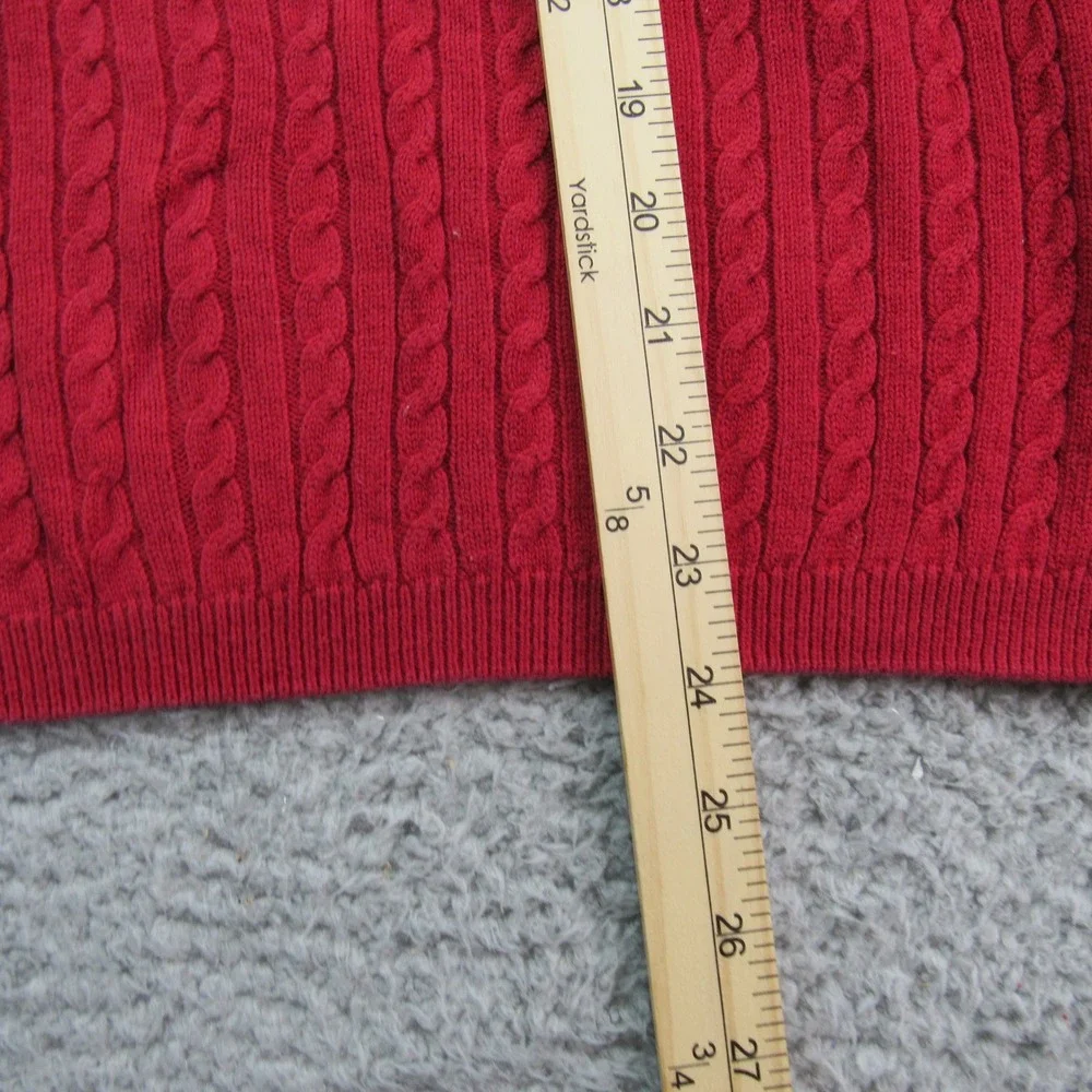 Crystal Kobe Women's Cable Knit Long Sleeve‎ Sweater XL Red 100% Cotton